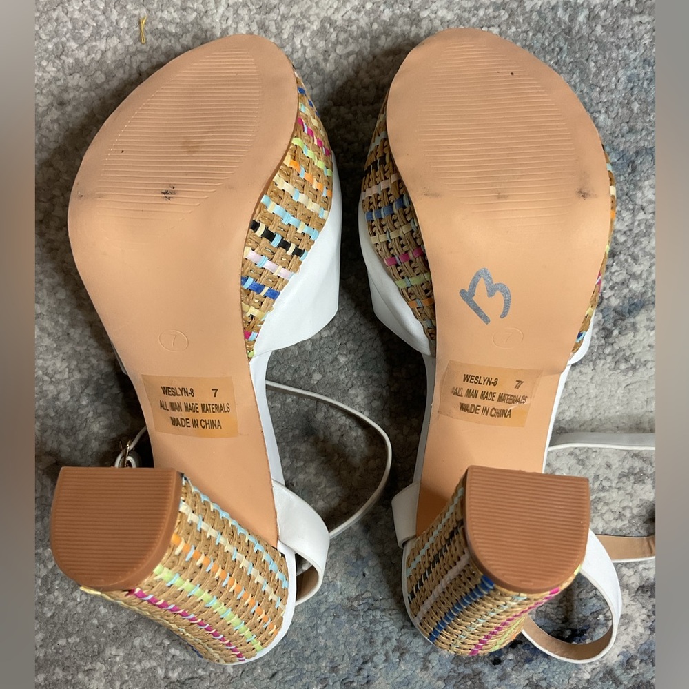 Weslyn Rainbow Raffia Platform Sandals - Size 7 (NWOB) - Picture 11 of 12